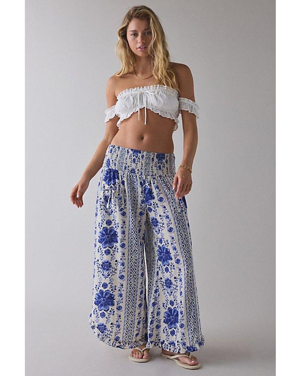 Out From Under Beachy Keen Smocked Wide Leg Crop Pant in