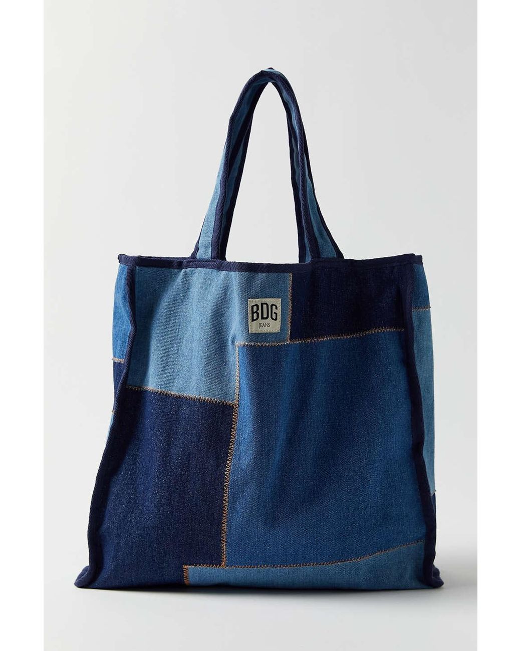 BDG Patchwork Denim Tote Bag in Indigo 