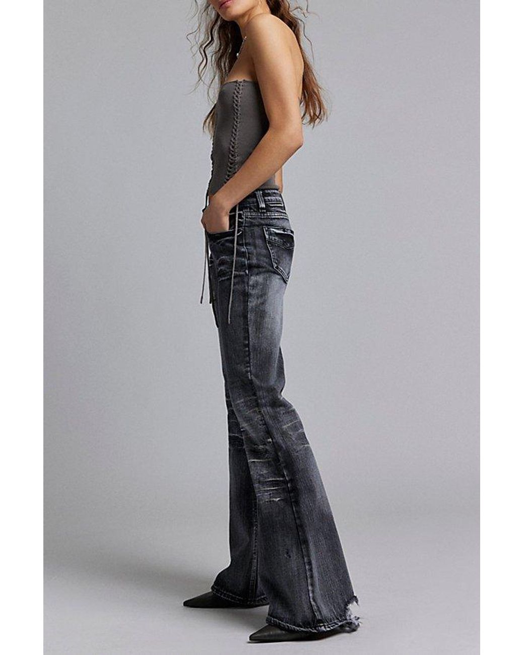 Washed Black Drift Flared Jeans | Parallel