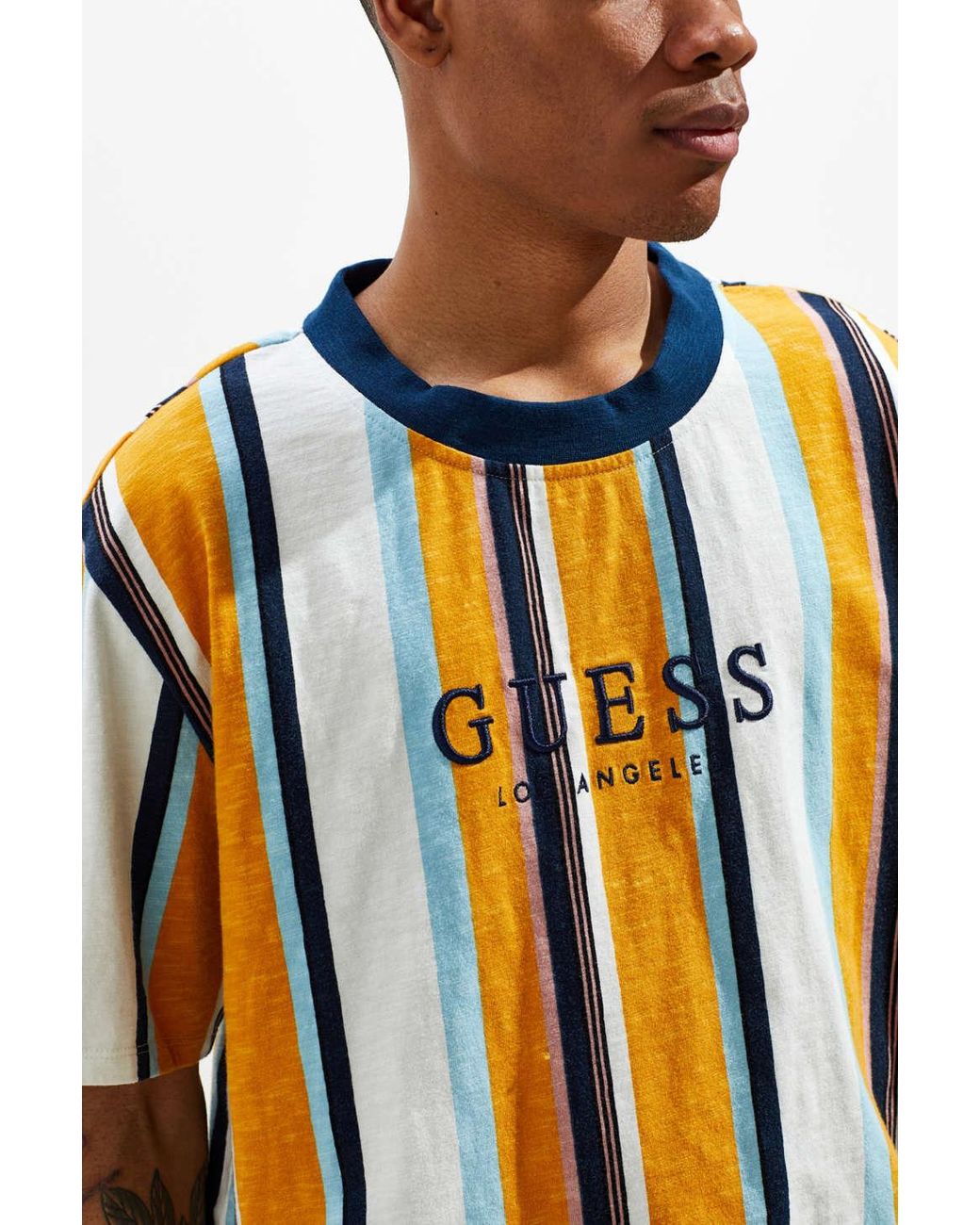 Puñado Hermano Becks Guess Guess Sayer Striped Tee in Blue for Men | Lyst