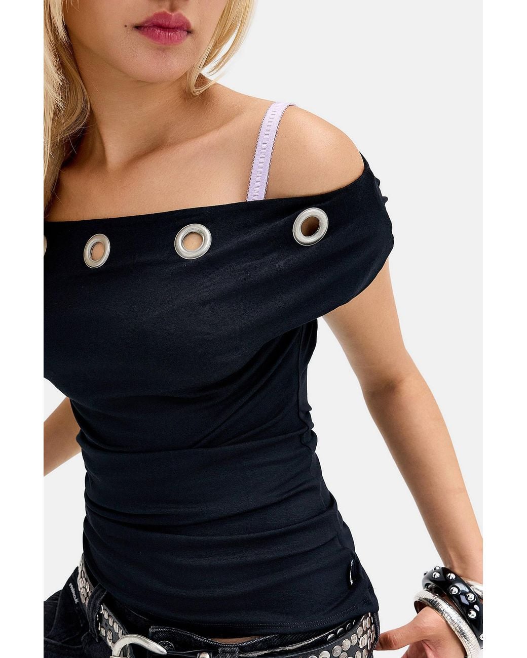 Minga Blue Zadie Off-shoulder Top