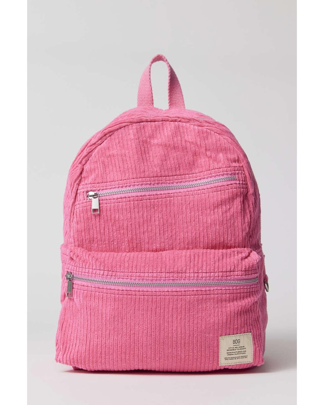 Pink corduroy backpack sales