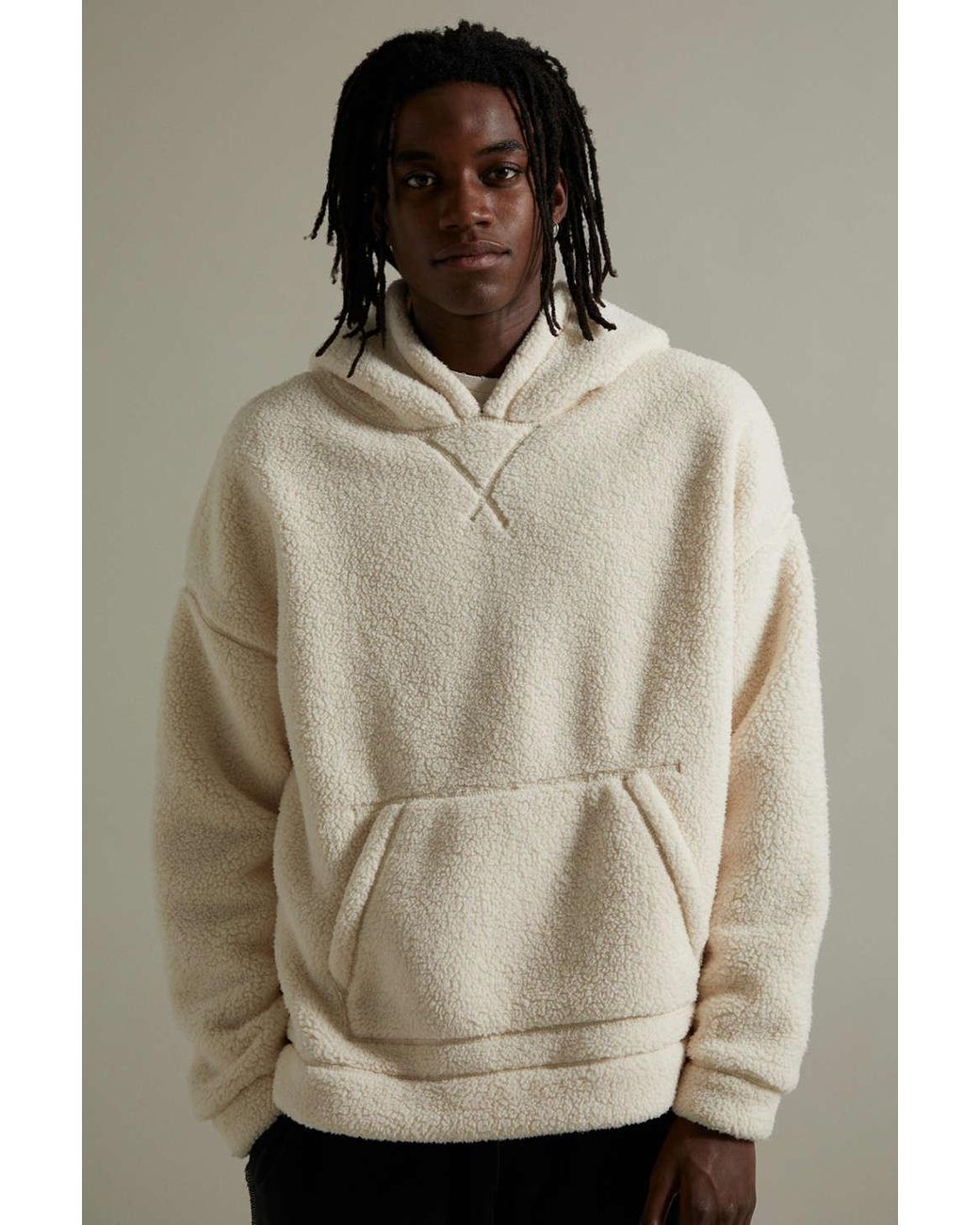 Standard Cloth Cozy Sherpa Oversized Hoodie Sweatshirt in Natural for Men |  Lyst