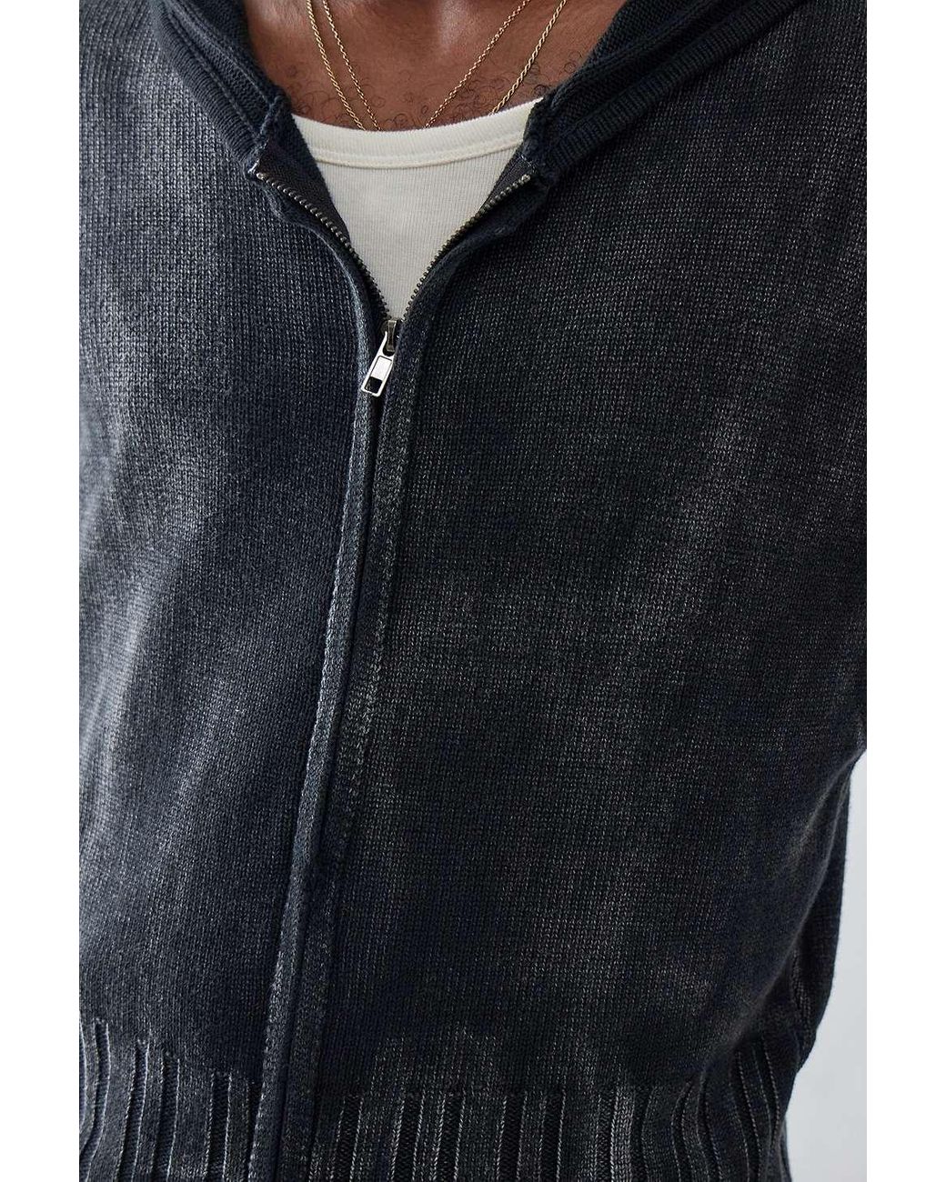 Jaded London Relic Knit Hoodie in Blue | Lyst UK