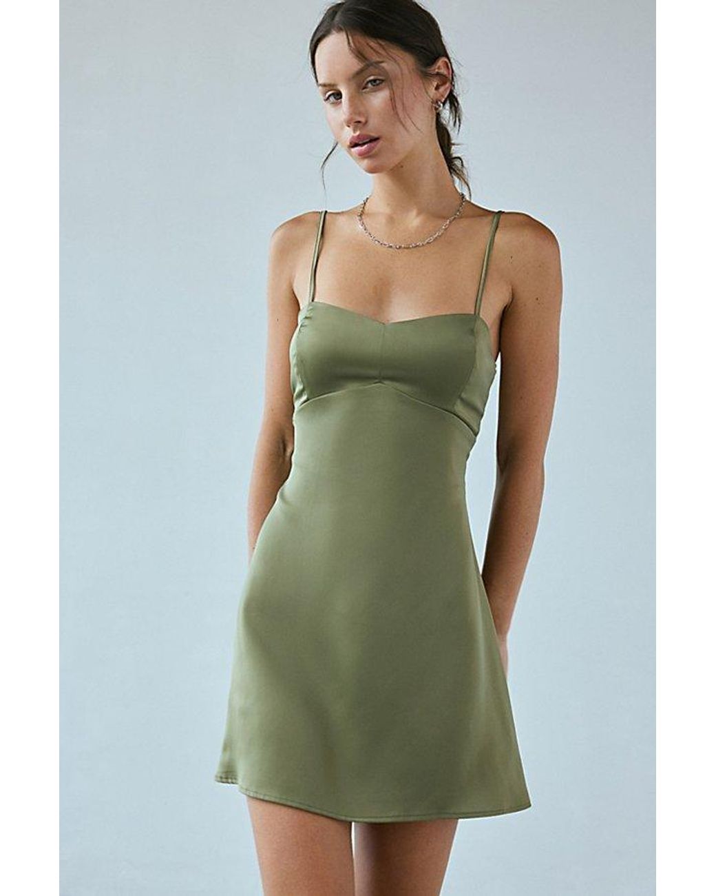 Uo Bella Bow Back Satin Mini Dress Paris Satin Bow Back Mini Dress
