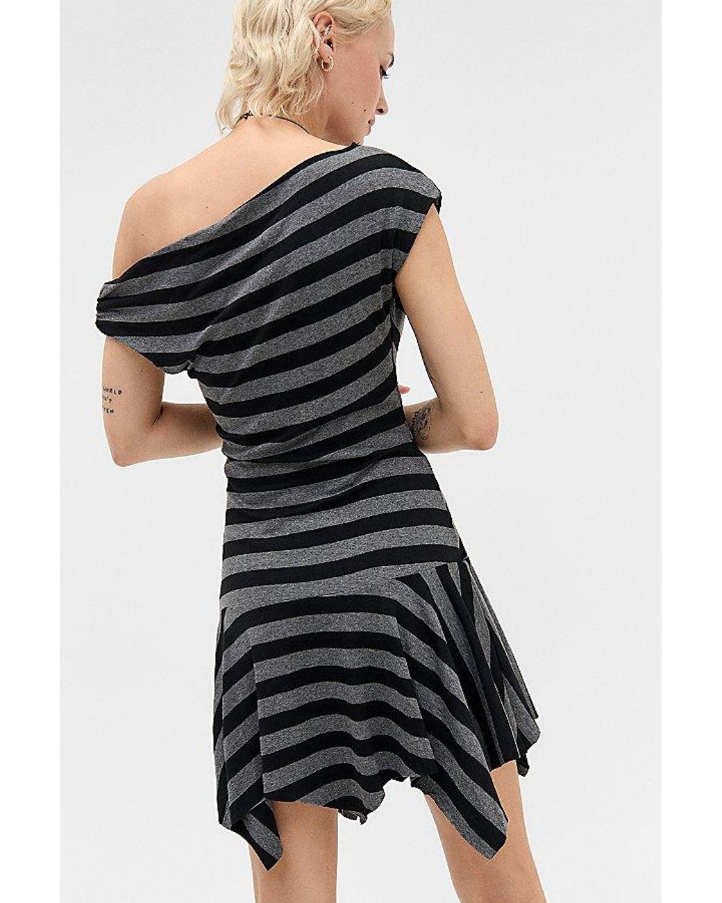 silence noise taylor asymmetric one shoulder mini dress + Myla Off-Shoulder in Black BCBGMAXAZRIA Women's Flowy Lace