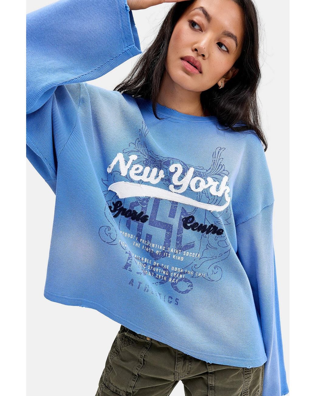 BDG Blue Luca New York Waffle Tee