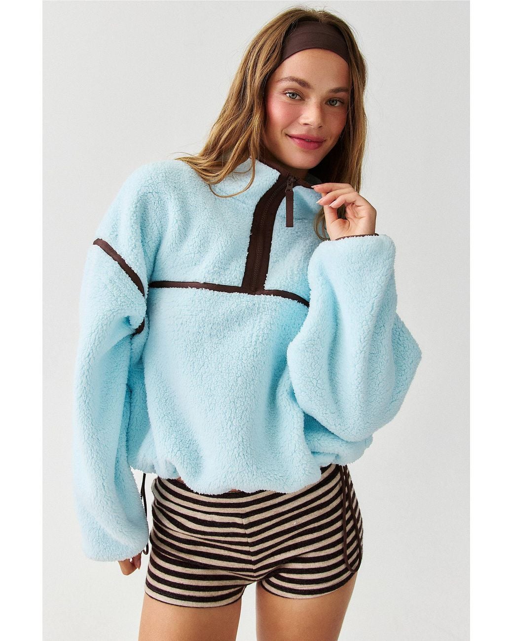 Out From Under Blue Sherpa Pullover Fleece