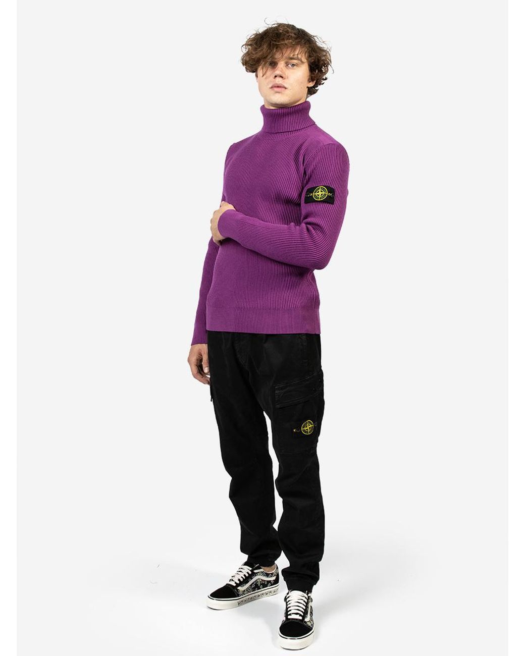 Stone Island Maglione A Collo Alto in Magenta (Purple) for Men - Lyst