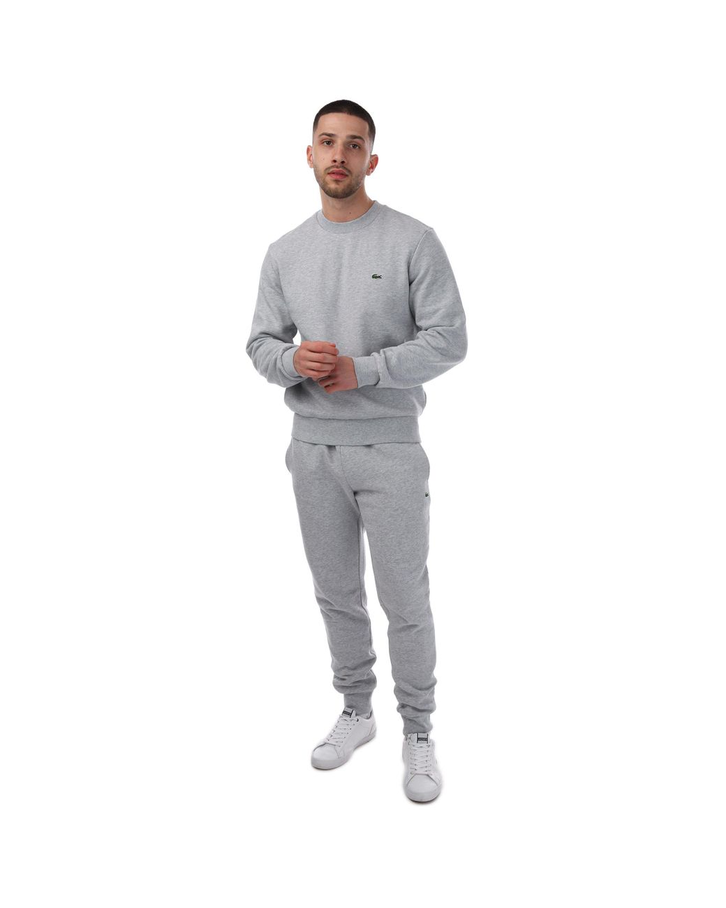 Lacoste Brussed Cotton Fleece Tracksuit in Grey for Men Lyst UK