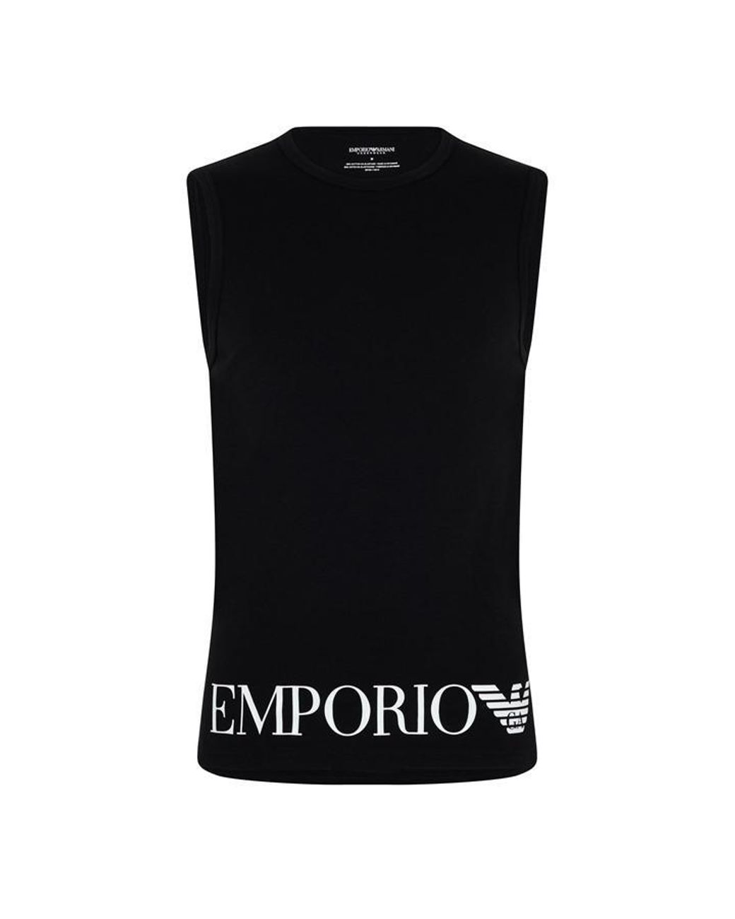 Emporio Armani 's Knit T-shirt in Black for Men | Lyst UK