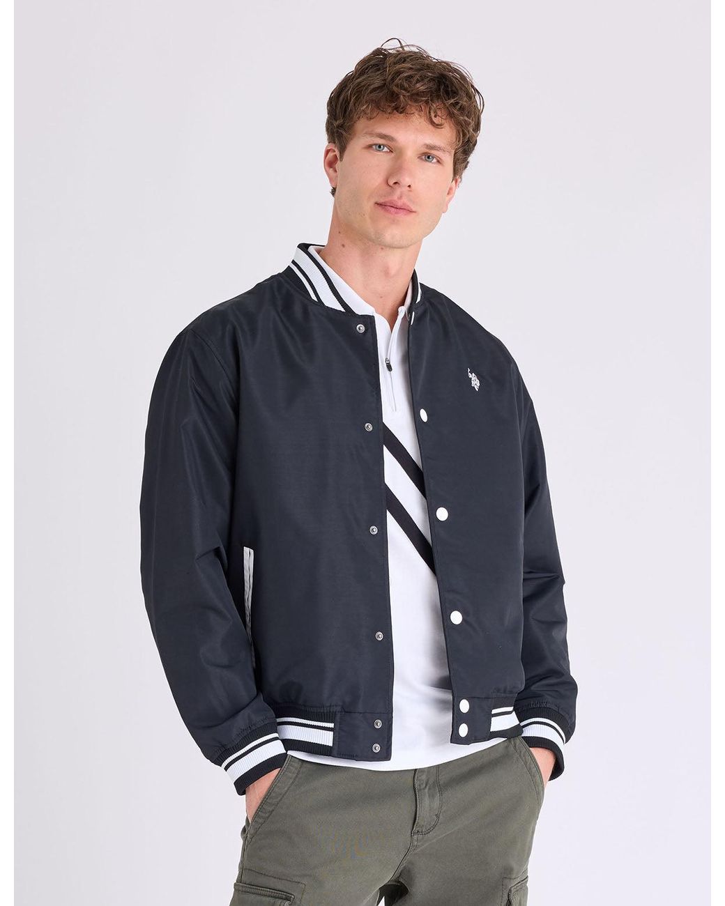 U.S. POLO ASSN. Blue Baseball Jacket for men