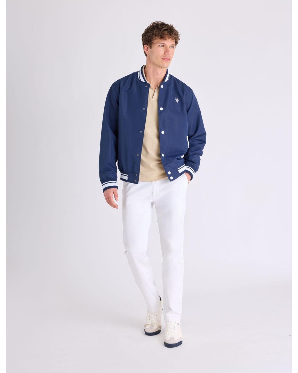 U.S. POLO ASSN. Blue Baseball Jacket for men