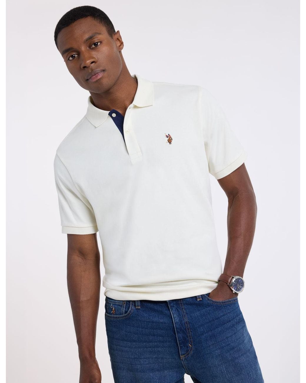 Multi Color Shirt U.S. POLO ASSN. Multi Color Logo Interlock Polo Shirt in Green for Men ...