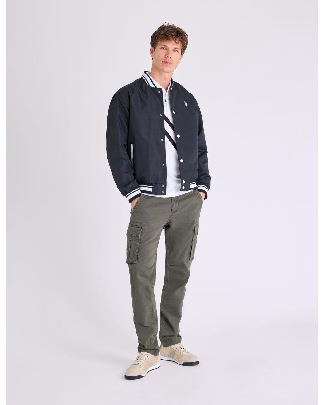 U.S. POLO ASSN. Blue Baseball Jacket for men