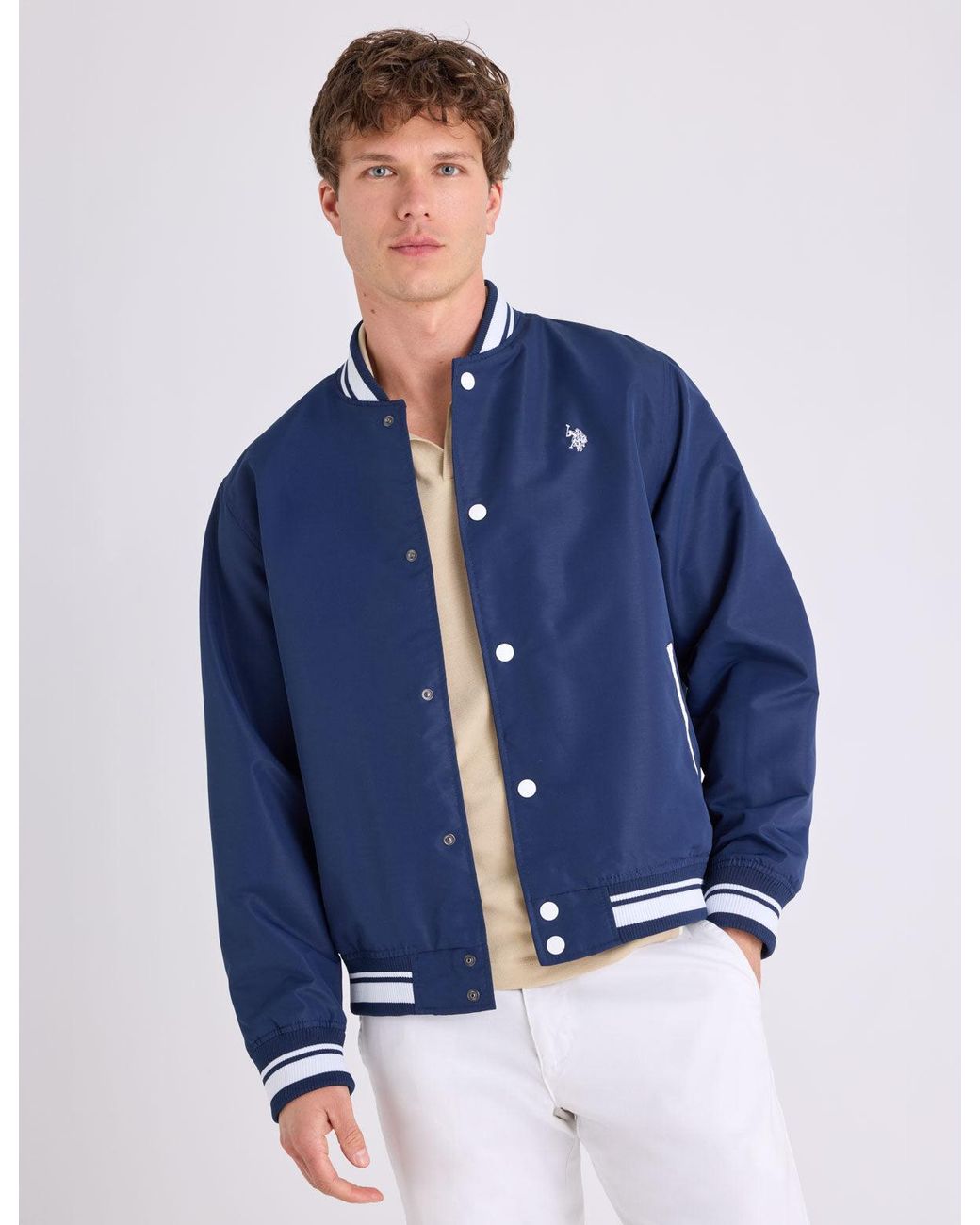 U.S. POLO ASSN. Blue Baseball Jacket for men