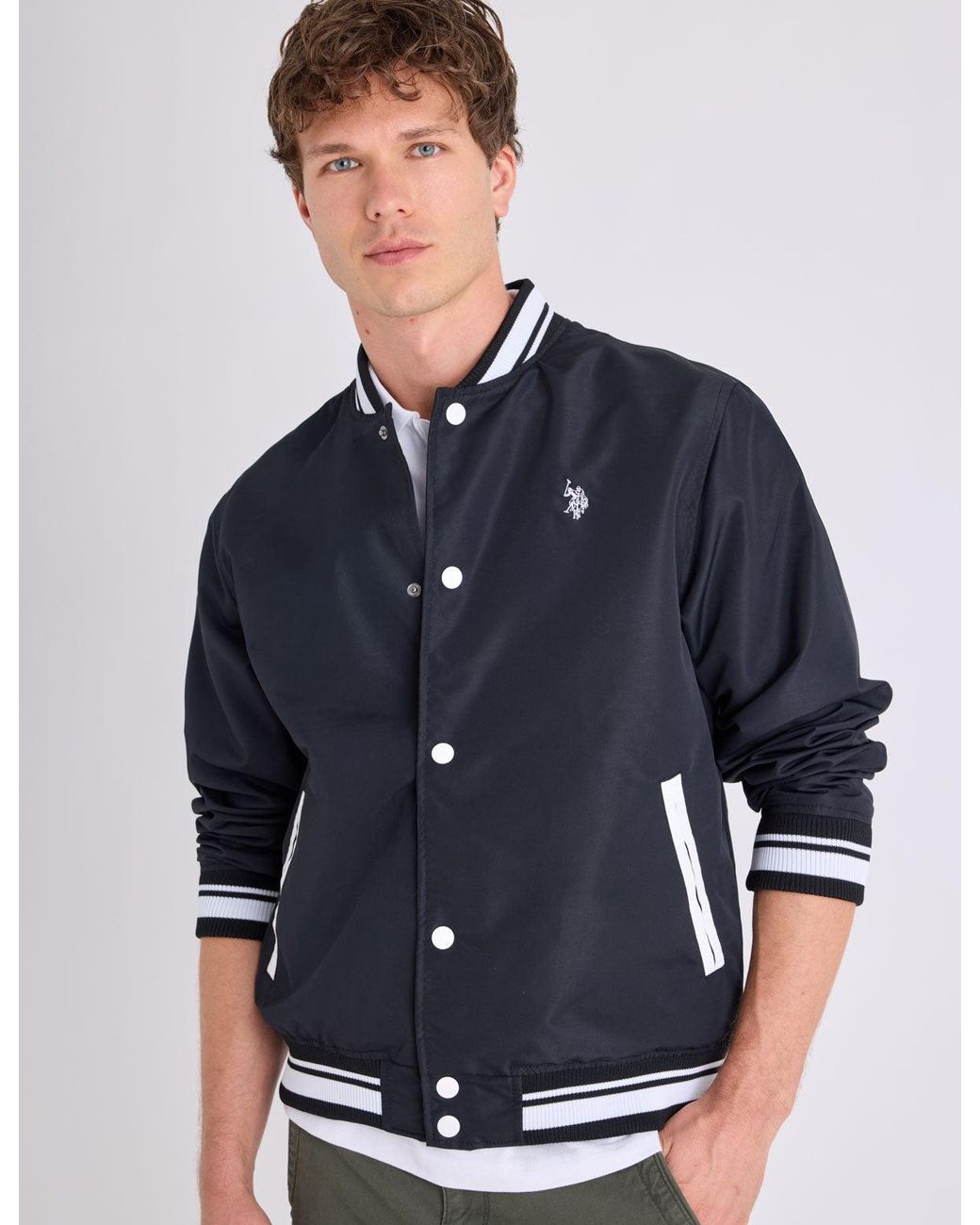 U.S. POLO ASSN. Blue Baseball Jacket for men