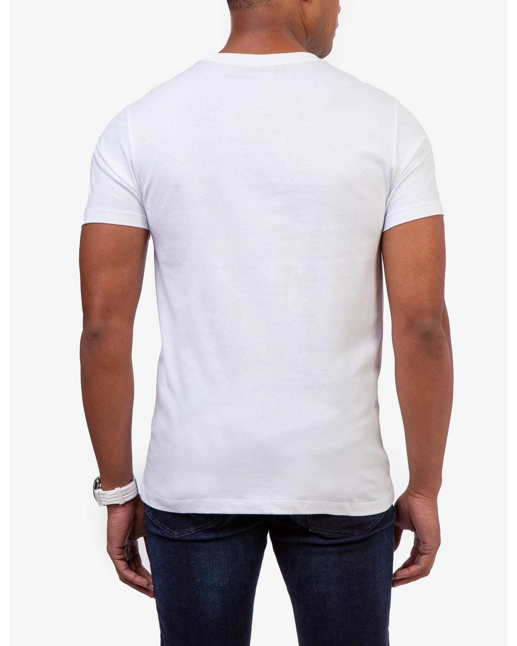U.S. POLO ASSN. Blue Solid Crew Neck T-Shirt for men