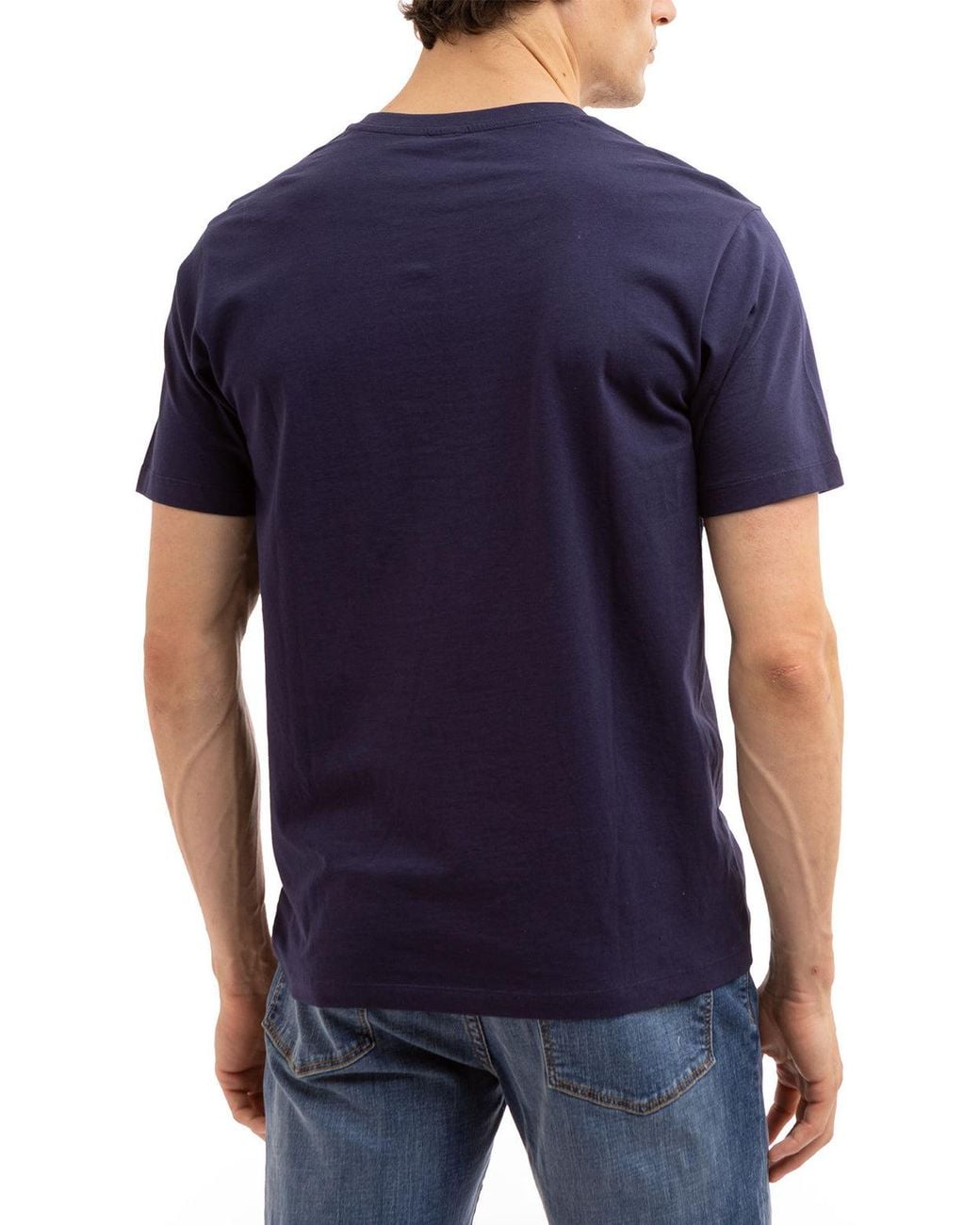U.S. POLO ASSN. Blue Solid Crew Neck T-Shirt for men