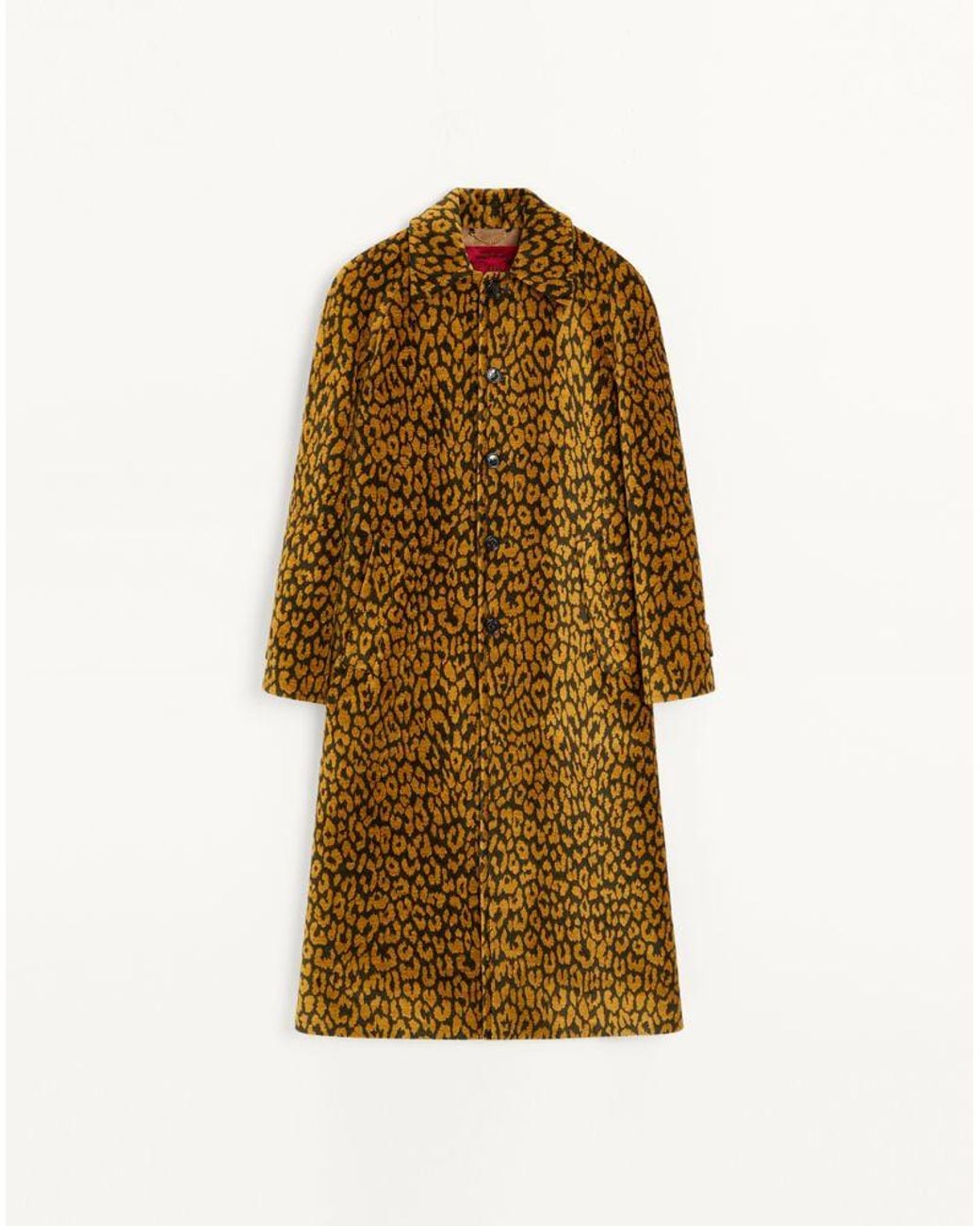 Valentino Natural Chenille Coat With All-Over Fauve Eclat Animalier Jacquard for men