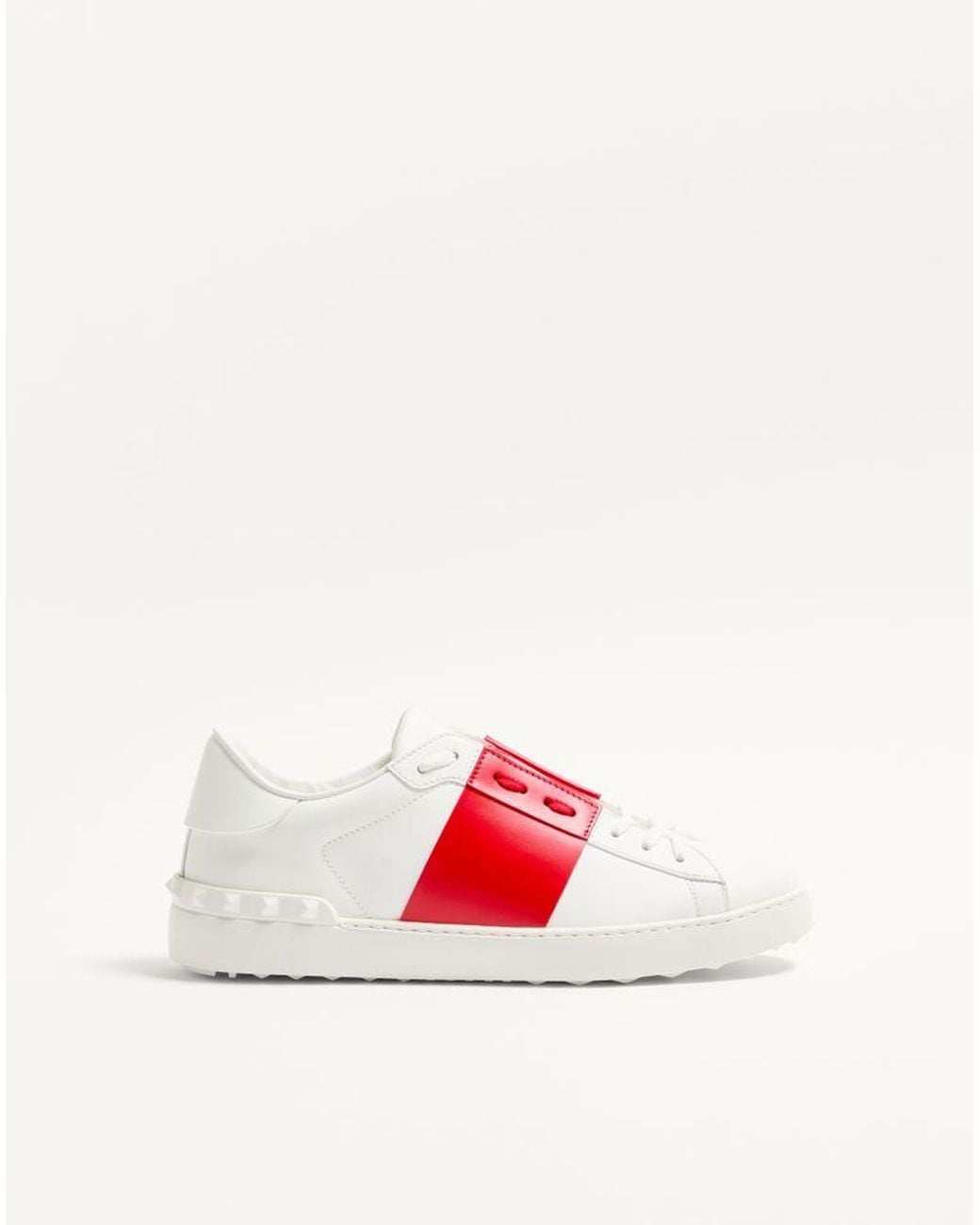 Valentino Garavani White Calfskin Open Sneaker 39.5 for men