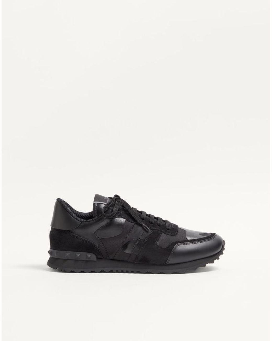 Valentino Garavani Black Camouflage Noir Rockrunner Sneaker for men