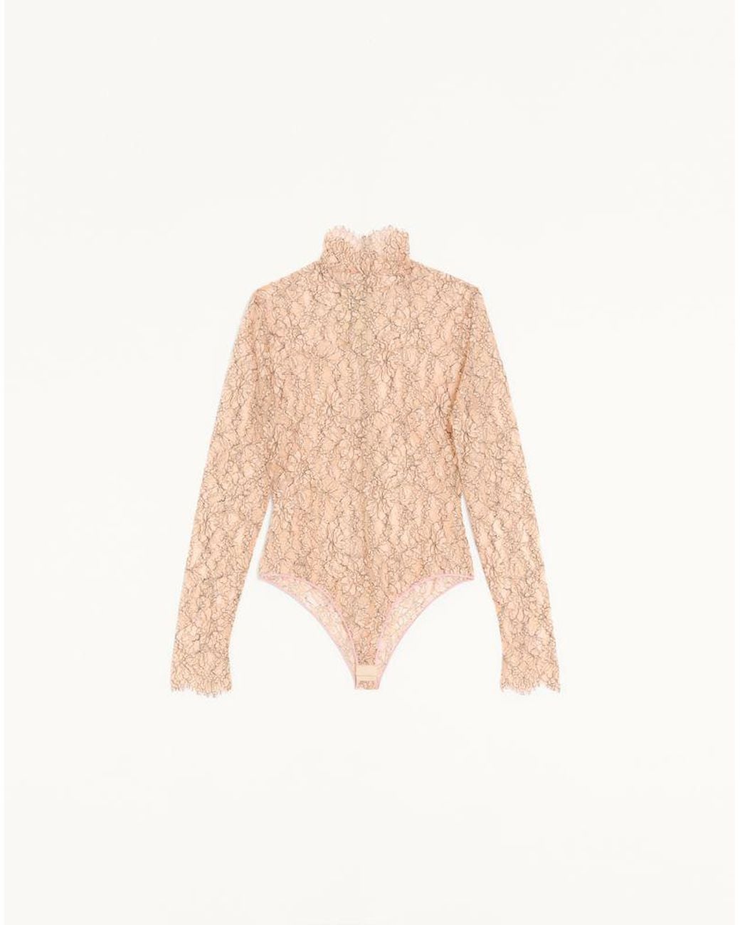 Valentino White Rebrodé Lace Bodysuit