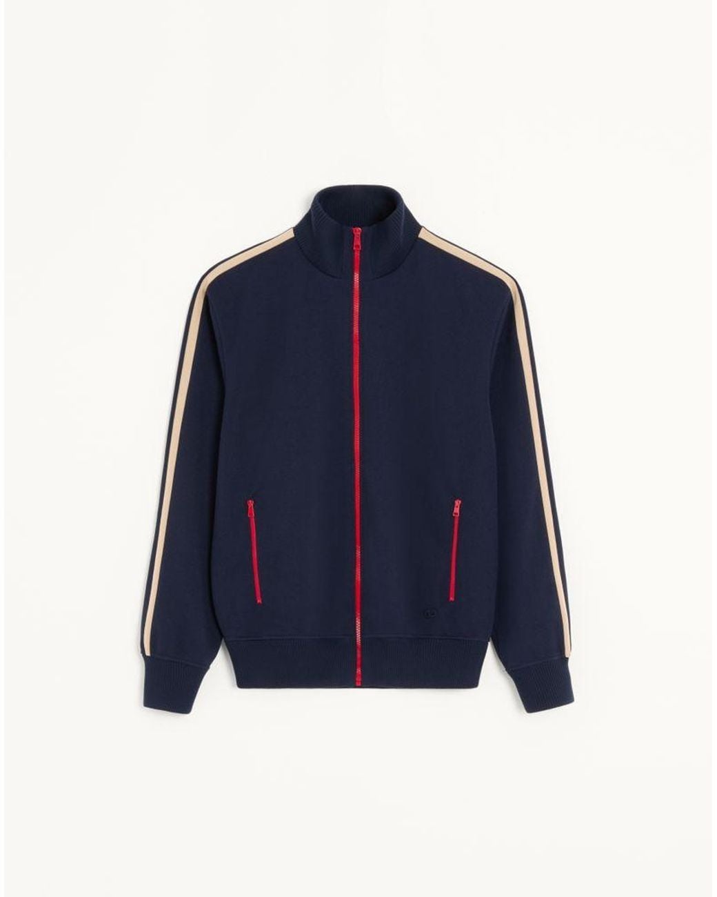 Valentino Blue Acetate Sweatshirt With Vlogo Signature Embroidery And Contrasting Zip for men