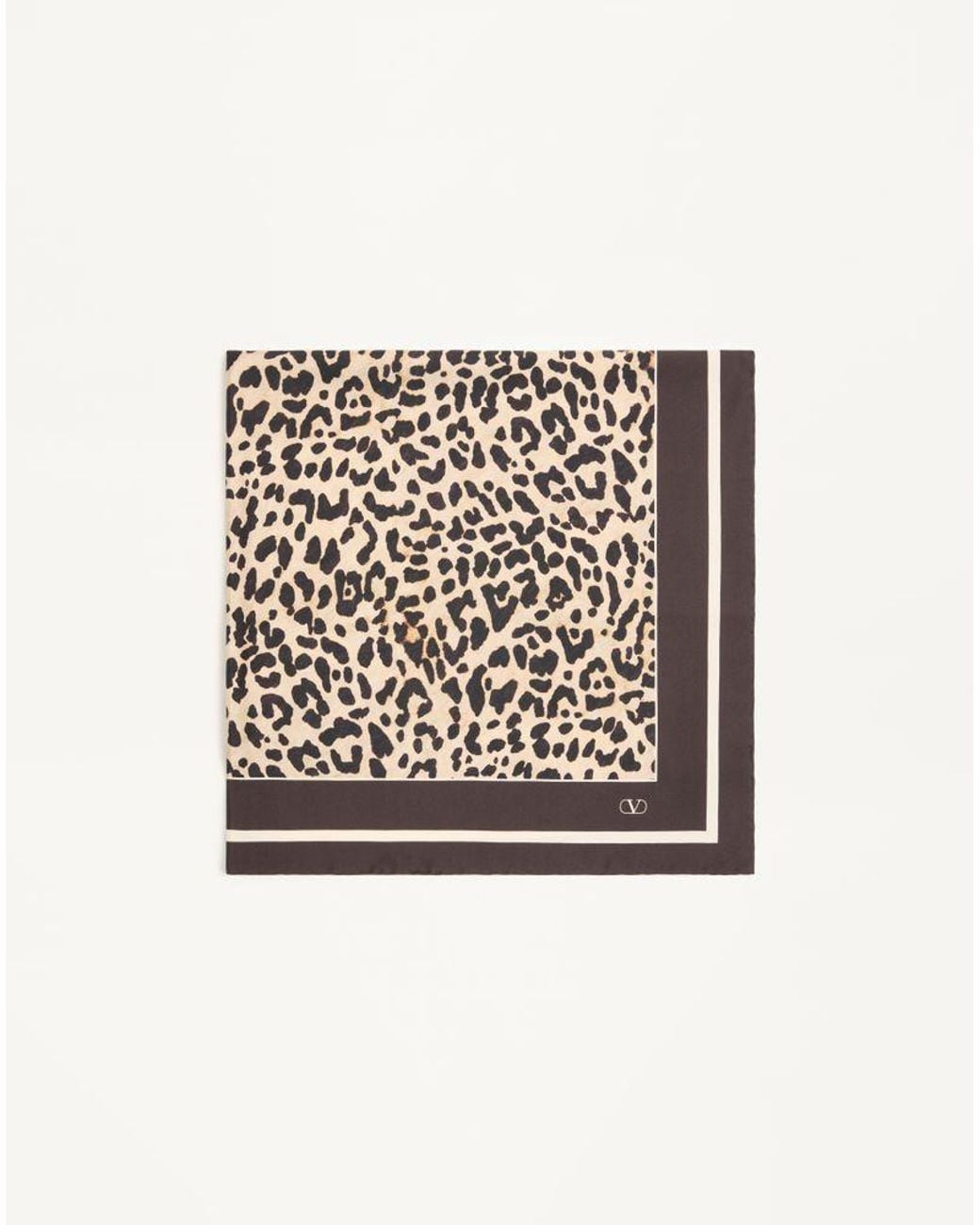 Valentino Garavani White Fauve Éclat Silk Scarf