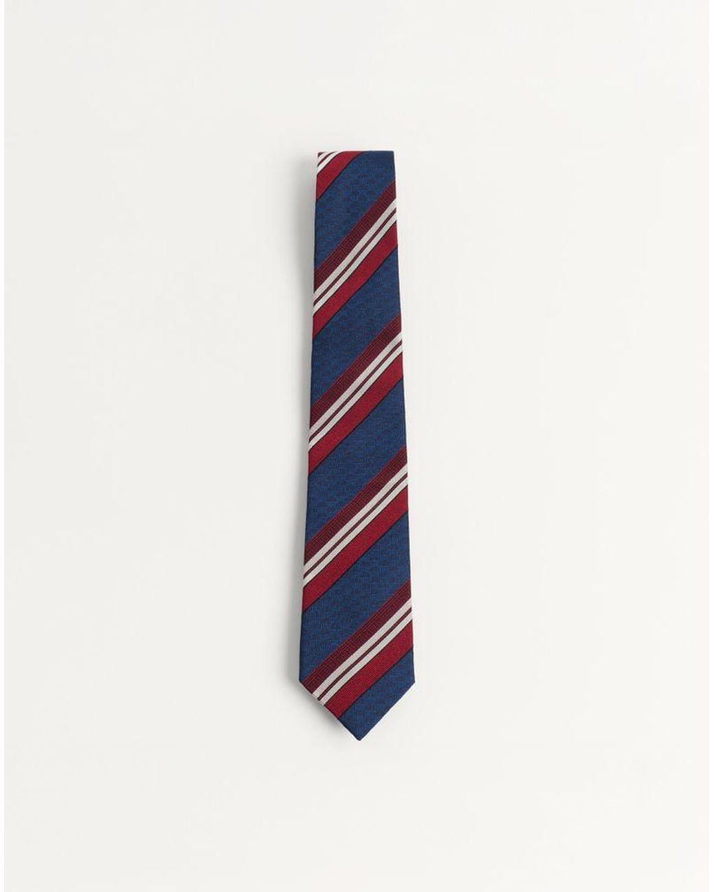 Valentino Garavani Blue Valentie Striped Silk Tie for men