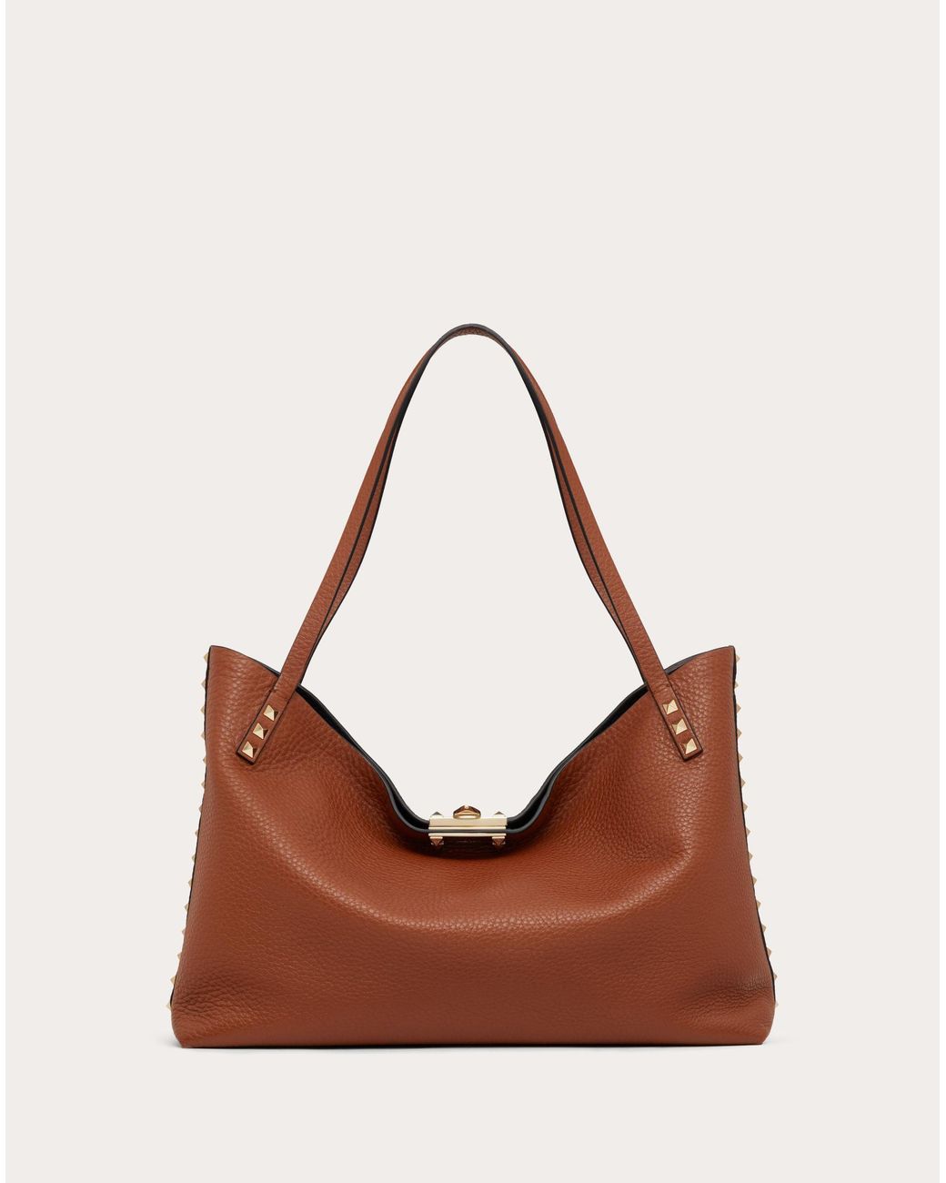 Valentino Garavani Medium Rockstud Grainy Calfskin Bag With