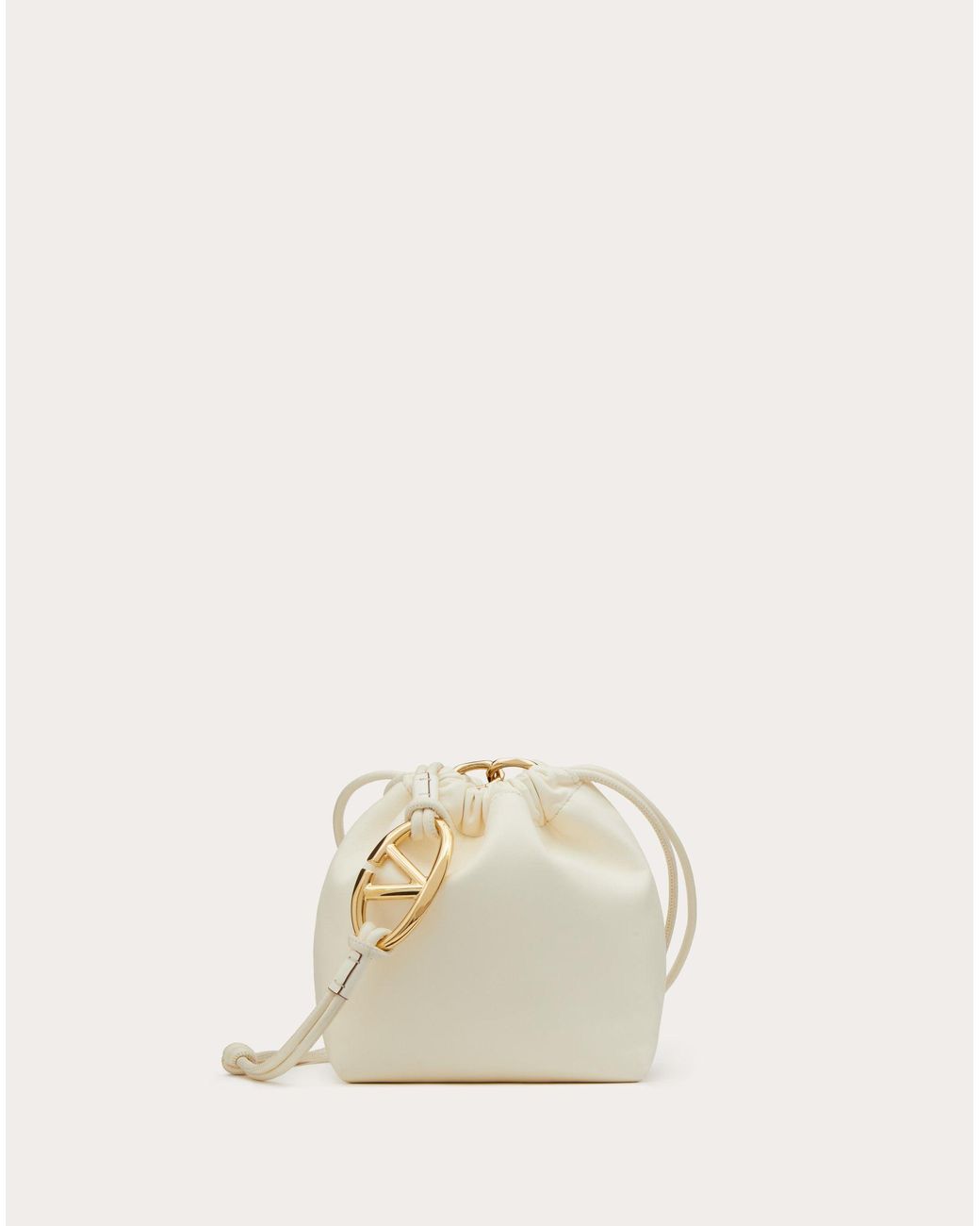 Miu buy Miu White Pebbled Leather Bucket bag with Snap Hook