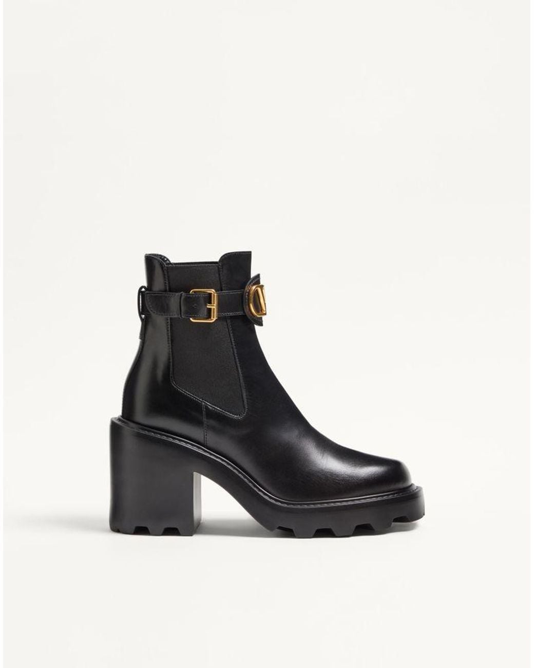 Valentino Garavani Black Vlogo Signature Calfskin Beatle 90Mm 35.5
