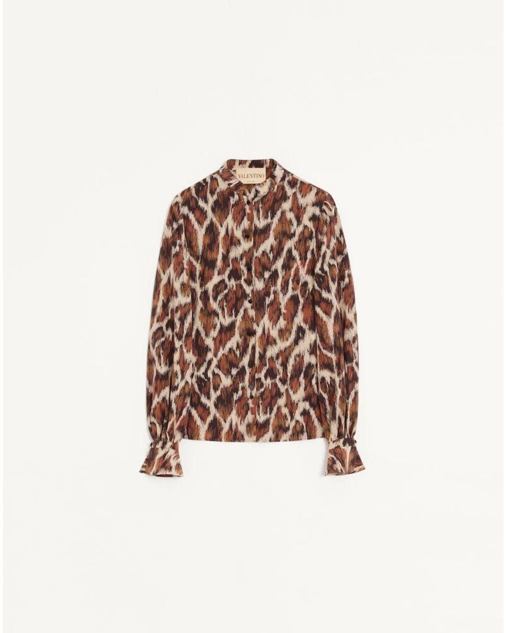 Valentino Multicolor Silk Shirt With Animalier Print 36