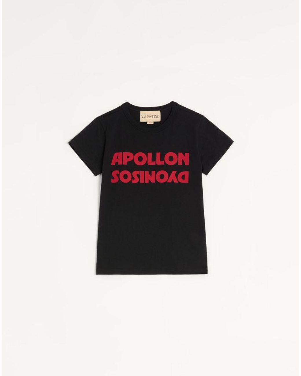 Valentino Black Cotton T-Shirt With Apollon Dyonisos Print