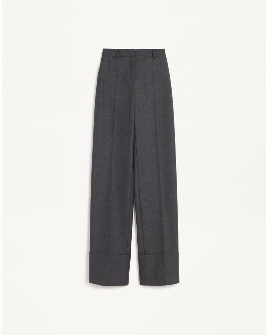 Valentino Gray Virgin Wool Trousers 36