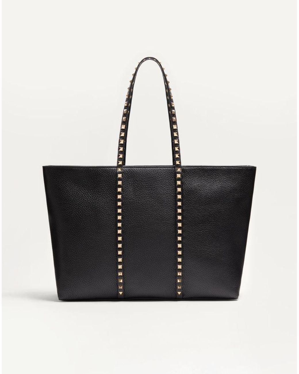Valentino Garavani Black Rockstud Shopping Bag