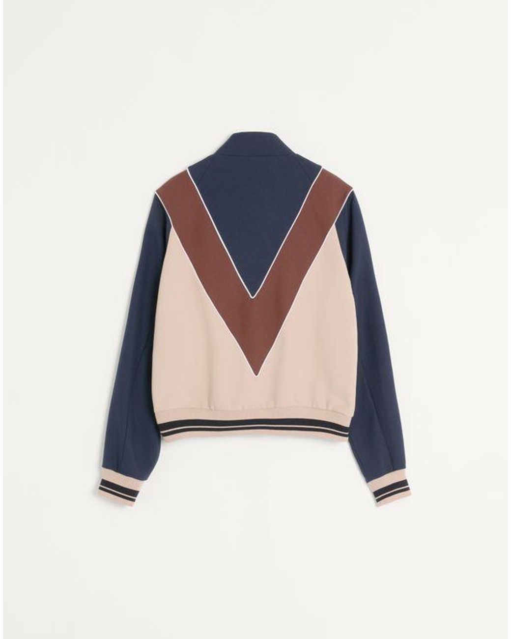 メンズ Valentino Vロゴパッチ ナイロン ファスナー付きスウェットシャツ Blue