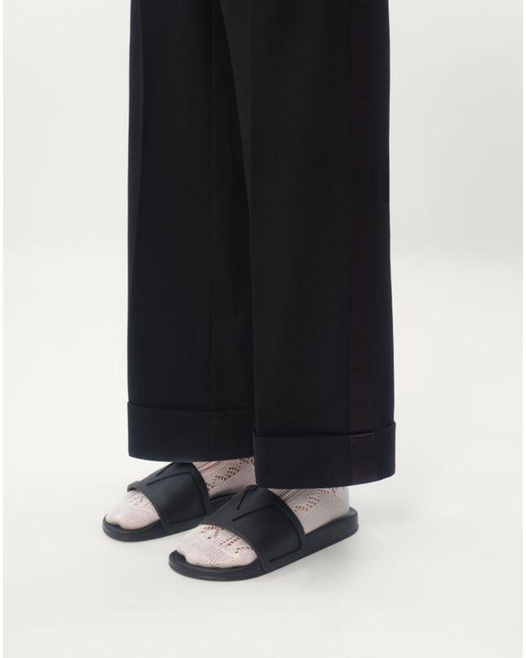 メンズ Valentino Garavani クールサイド ラバー スライドサンダル White