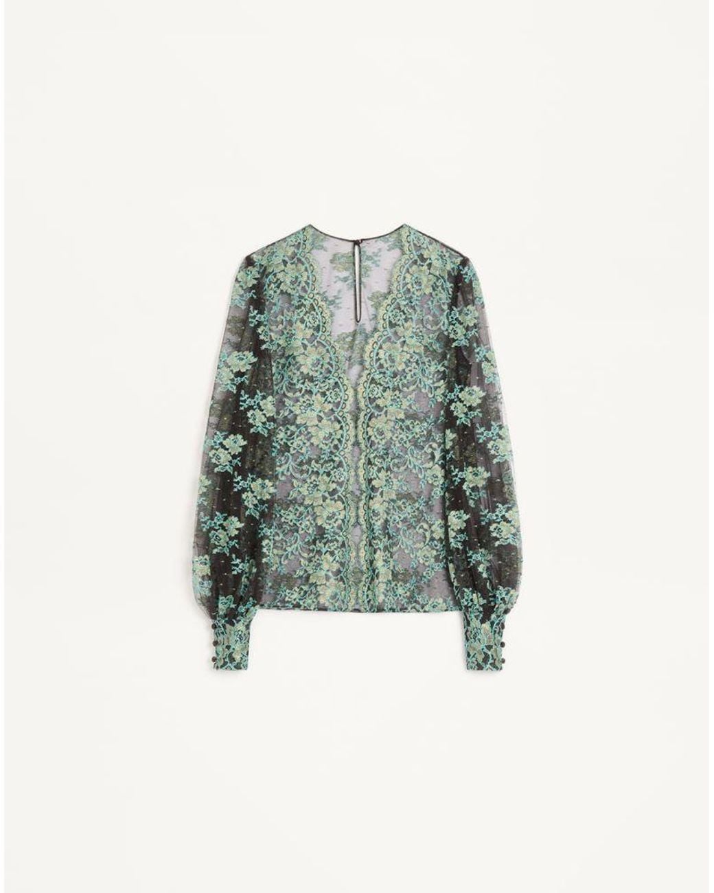 Valentino Green Lace Top