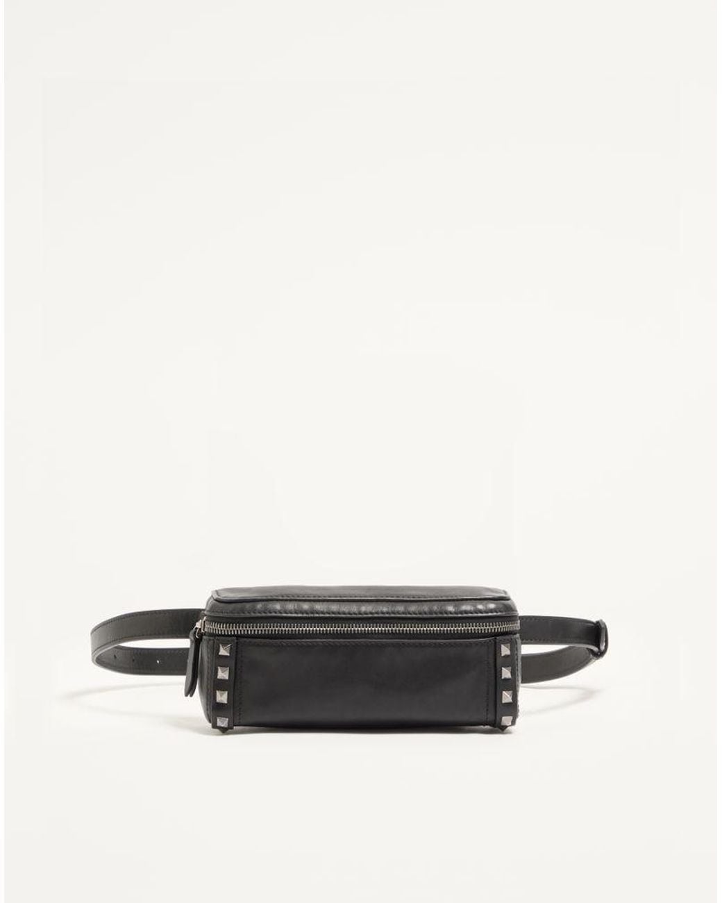Valentino Garavani White Rockstud Calfskin Belt Bag for men