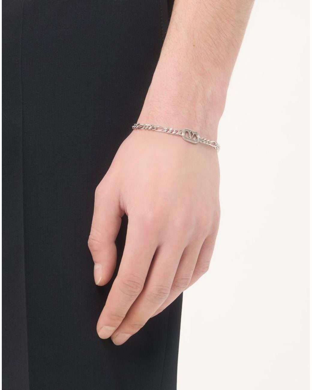 Valentino Garavani Ovalette-Armband Aus Metall Mann in Natural für Herren