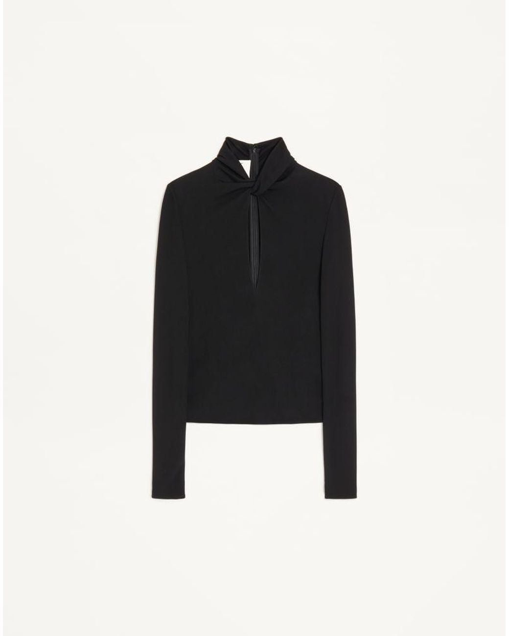 Valentino Black Crepe Jersey Top