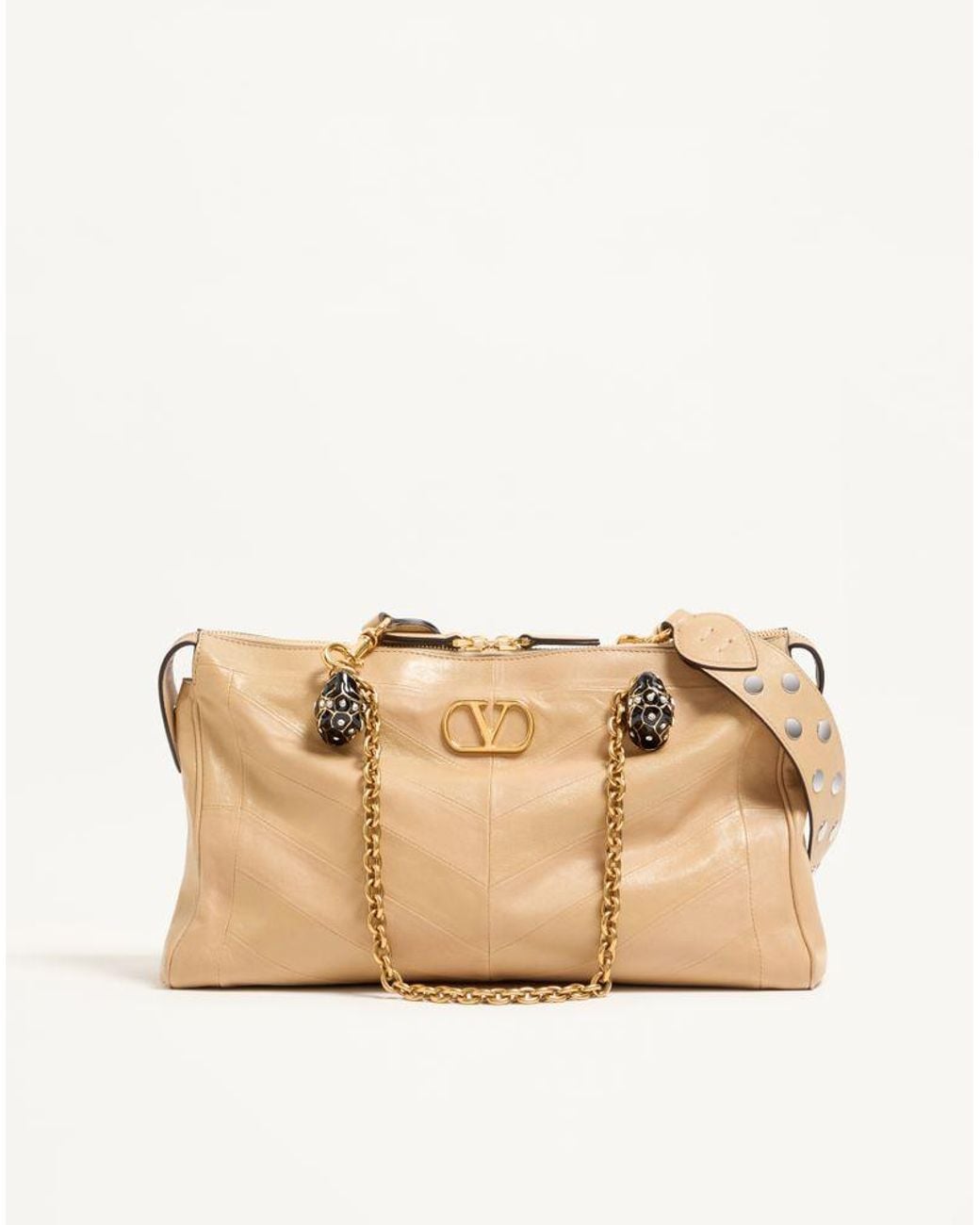 Valentino Garavani Natural Panthea Shoulder Bag