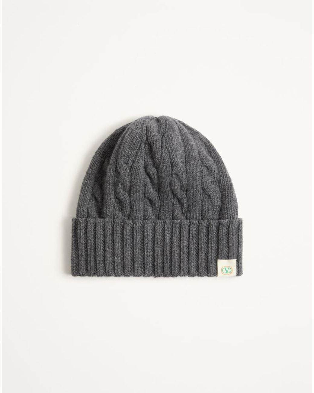Valentino Garavani Gray Wool Beanie for men
