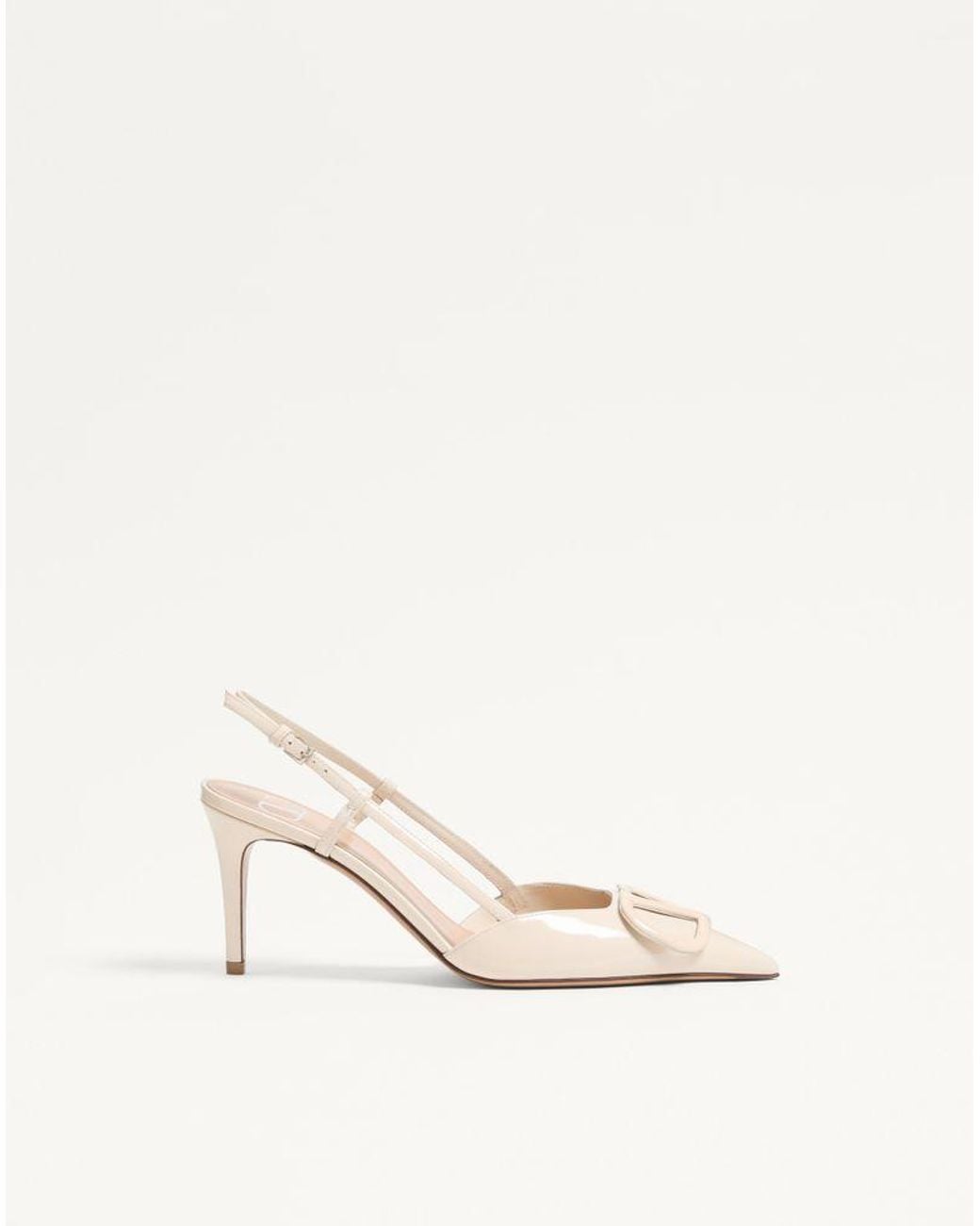 Escarpins À Bride Arrière Vlogo Signature Vernis. Talon 80 Mm Femme Valentino Garavani en coloris Natural