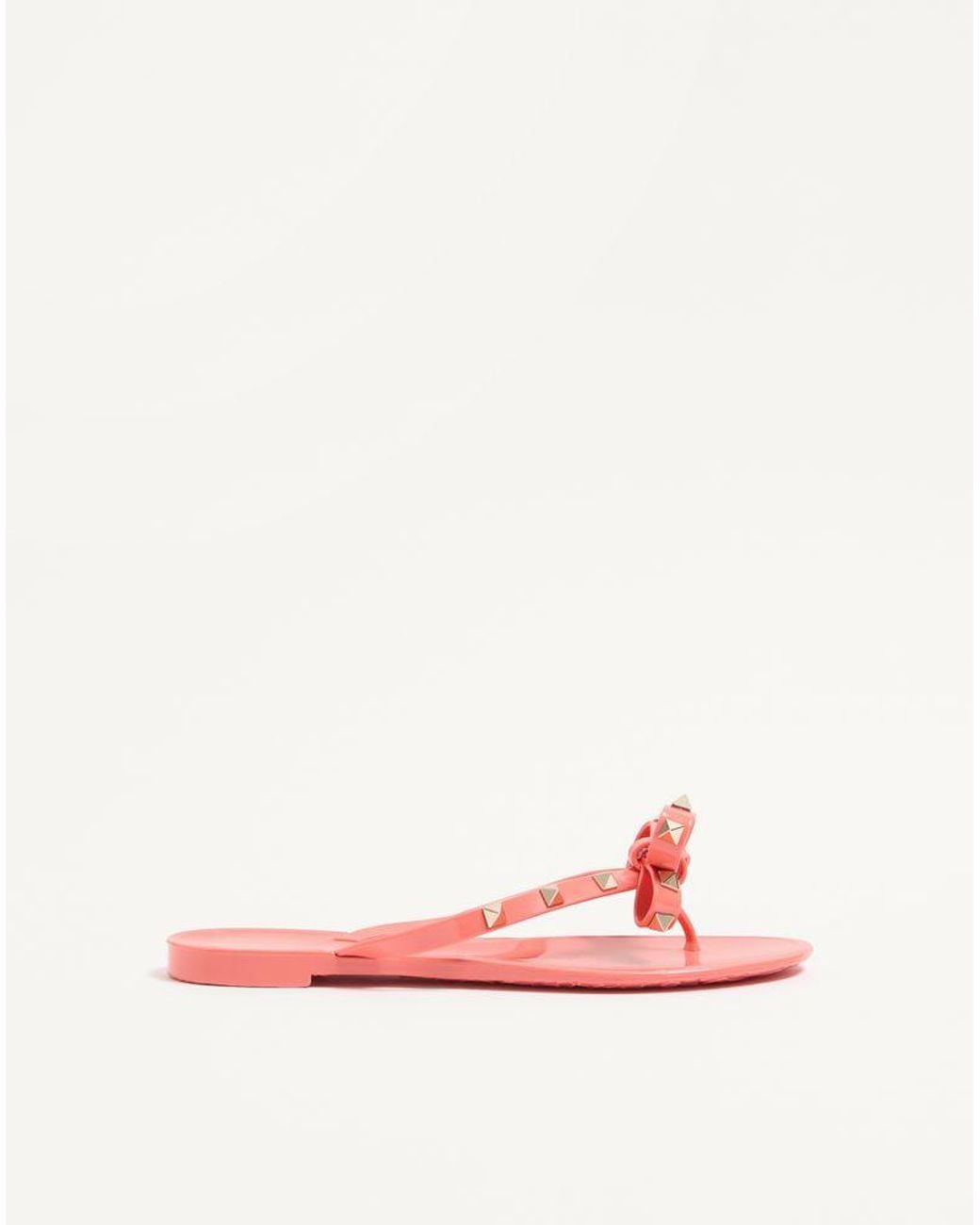 Valentino Garavani Pink Rockstud Rubber Slipper 35