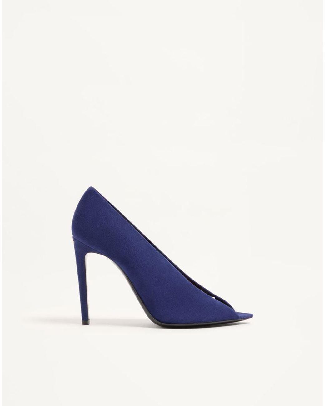 Valentino Garavani Blue Open Toe Révélé Suede Pumps 105Mm 35.5