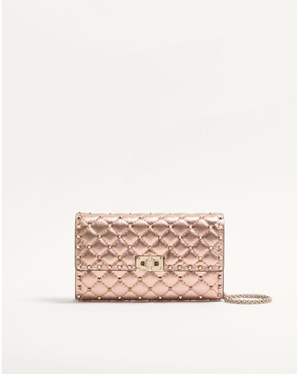 Valentino Garavani Pink Rockstud Spike Small Shoulder Bag