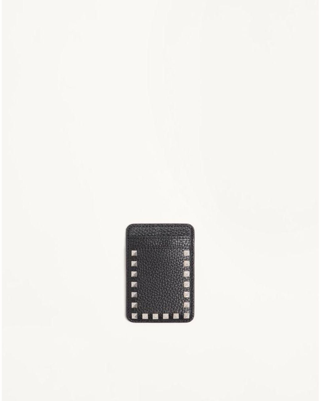 Valentino Garavani White Rockstud Magnetic Cardholder for men